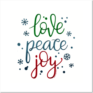 Holiday Colors Love Peace Joy Christmas Posters and Art